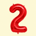 Sarkans balons cipars "2"