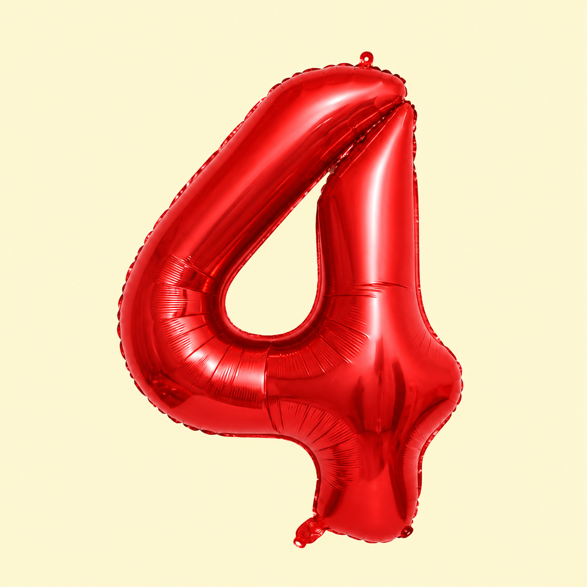 Sarkans balons cipars "4"