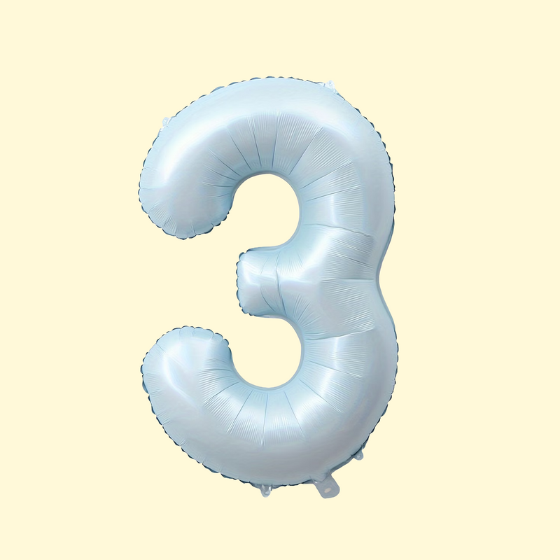 Zils balons cipars 3